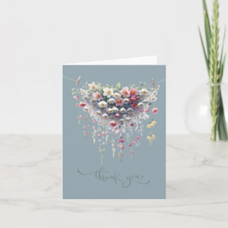 Soft Hanging Floral Whimsy Blank Thank You Card