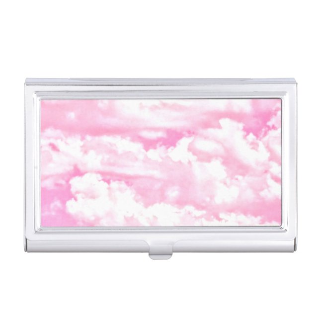 Soft Happy Rose Clouds Decor Case For Business Cards (Front)