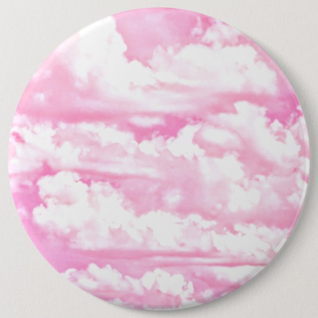 Soft Happy Rose Clouds Decor Pinback Button (Front)
