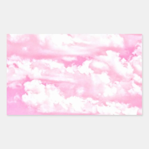 Soft Happy Rose Clouds Decor Rectangular Sticker