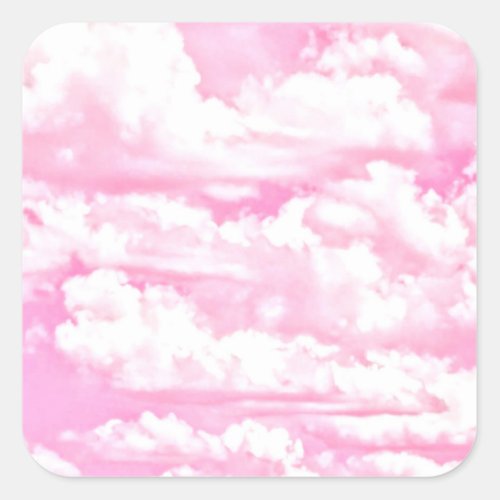 Soft Happy Rose Clouds Decor Square Sticker