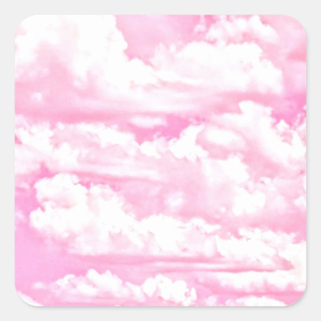 Soft Happy Rose Clouds Decor Square Sticker (Front)