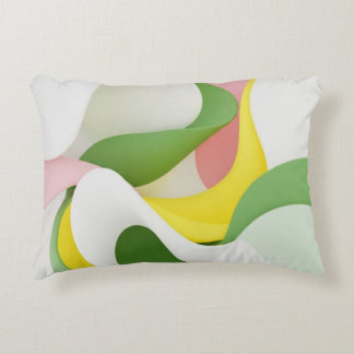 Soft Harmony - Green and Pink Abstract Art Pillow