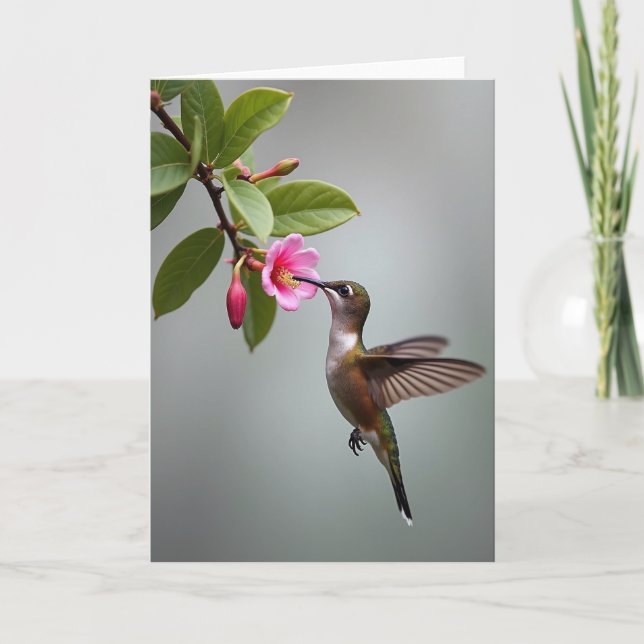 Soft Haze Bird Photo Card (Front)