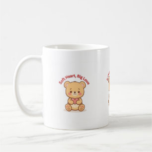 Soft Heart Big Love Cute Teddy Bear Mugs