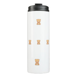 Soft Heart Big Love Cute Teddy Bear Thermal Tumbler
