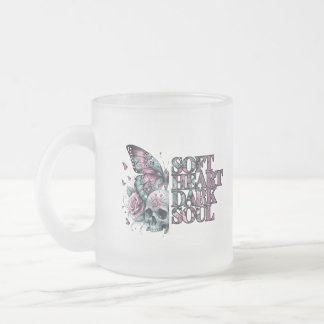 Soft Heart Dark Soul Pastel Goth  Frosted Glass Coffee Mug