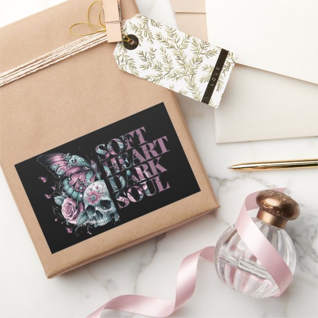Soft Heart Dark Soul Pastel Goth  Rectangular Sticker (Gifting)