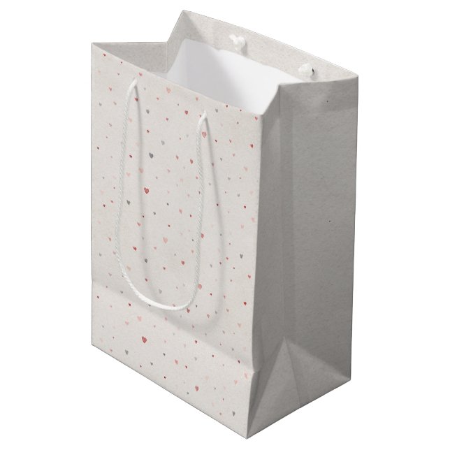 Soft Heart Pattern Gift Bag (Front Angled)