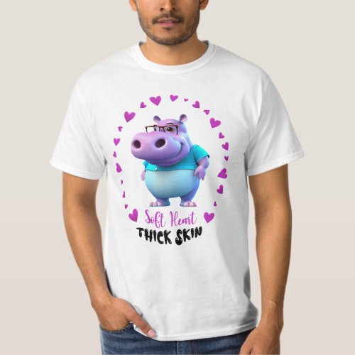 Soft Heart Thick Skin Hippo T_Shirt