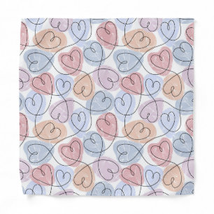 Soft Hearts: Continuous Line Valentine's Bandana