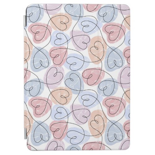 Soft Hearts Continuous Line Valentines iPad Air Cover