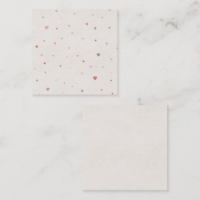Soft Hearts Square Business Card (Front/Back)