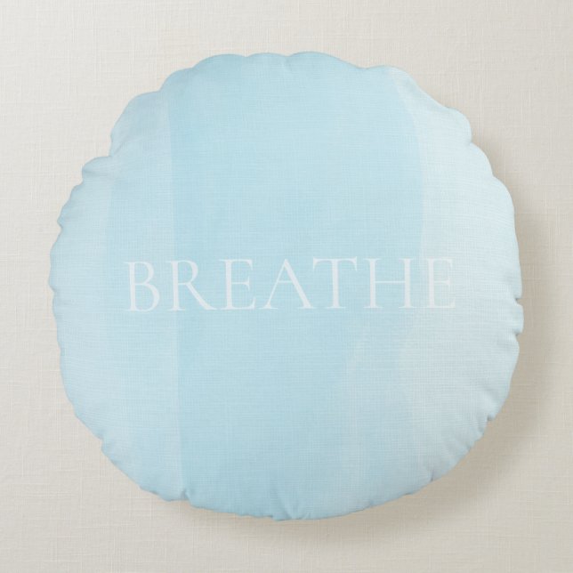 Soft Horizon Watercolor Round Pillow (Front)