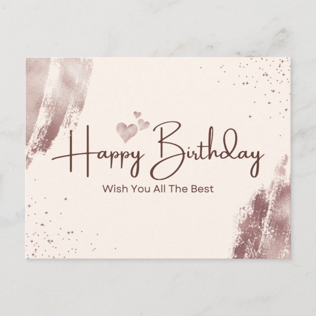 Soft Hues Birthday Greeting Card - Best Wishes (Front)