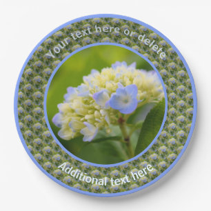 Soft Hydrangea Flower Personalized Party Paper Plates