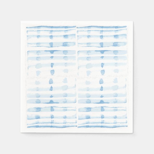 Soft Indigo blue lines on a watercolor background Napkins (Front)