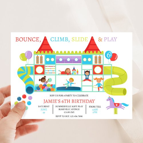 Soft Indoor Play Gym Birthday Party Invitation