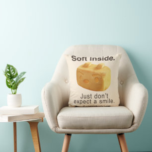 Soft Inside: Iron T Pineapple Cake Funny Quote Art Throw Pillow