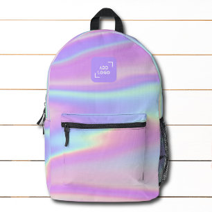 Soft Iridescent Modern Contemporary Logo Corporate Printed Backpack