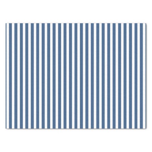 Soft Iris Blue and White Cabana Stripe Pattern Tissue Paper