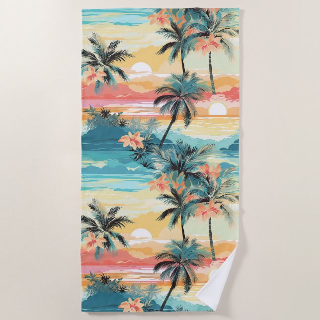 Soft Island Horizon Beach Towel (Front)