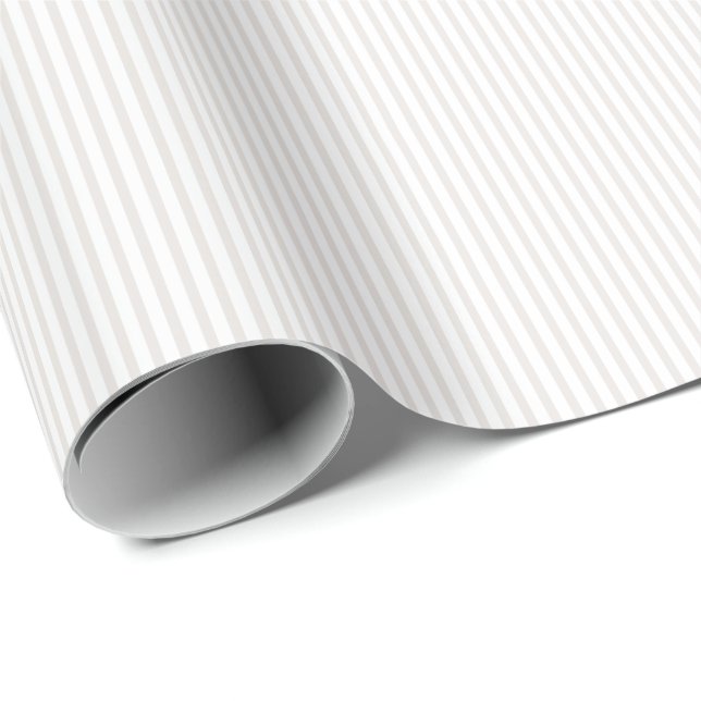 Soft Ivory and White Striped Baby Shower Wrapping Paper (Roll Corner)