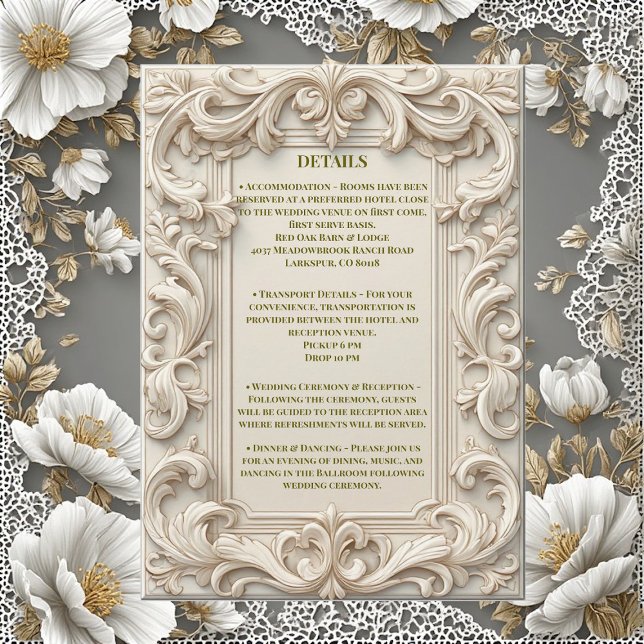 Soft Ivory Baroque Grandeur Acanthus Swirl Minimal Enclosure Card (Soft Ivory Baroque Grandeur Acanthus Swirl Minimal Enclosure Card)