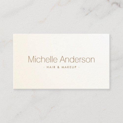 Soft ivory cream trendy satin gradient business card