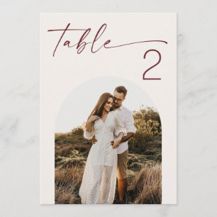 Soft Ivory Elegant Photo Wedding Table Number