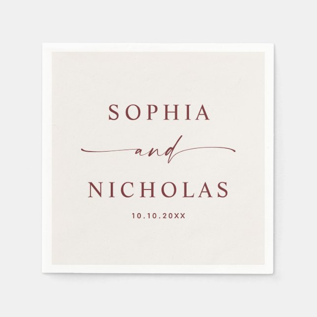 Soft Ivory Elegant Wedding | Modern Simple Neutral Napkins (Front)