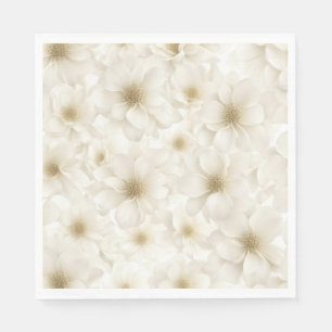 Soft Ivory Floral Abstract Napkins