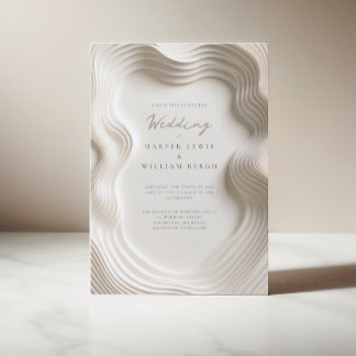 Soft ivory flowing wedding invitation