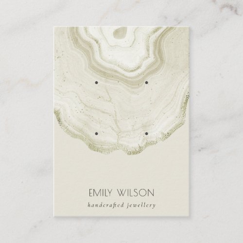 Soft Ivory Gold Agate Marble 2 Earring Display Business Card