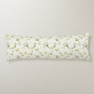 Soft Ivory Mini Watermelon Watercolor Botanical Body Pillow