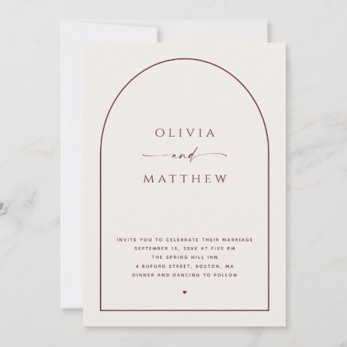 Soft Ivory Moder Classic Wedding | Arch Photo + QR Invitation