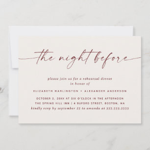 Soft Ivory Rehearsal Dinner The Night Before Invitation