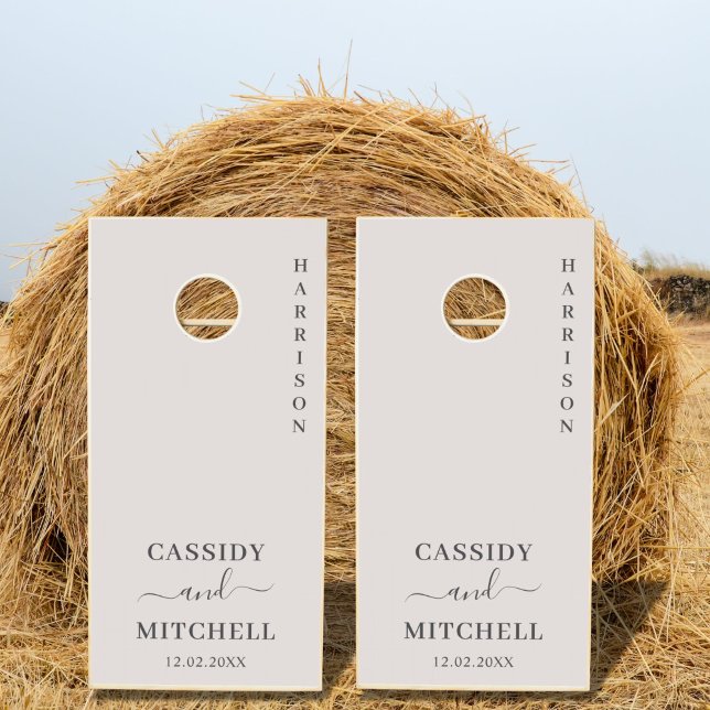 Soft ivory simply elegant wedding  cornhole set (Creator Uploaded)