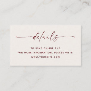 Soft Ivory Wedding Details + QR Elegant Romantic Enclosure Card