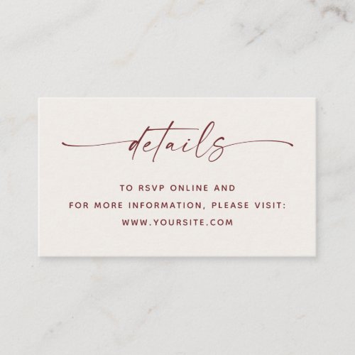 Soft Ivory Wedding Details + QR | Elegant Romantic Enclosure Card