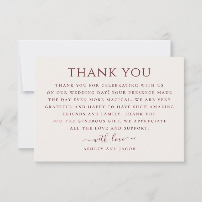 Soft Ivory Wedding | Minimalist Clean Neutral Thank You Card (Front)