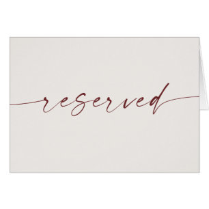 Soft Ivory Wedding Reserved Sign. Elegant Romantic Cards