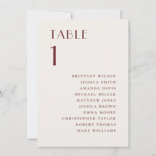 Soft Ivory Wedding Seating Chart Elegant Classic Invitation