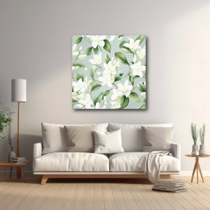 Soft Jasmine Floral Elegance Accent Canvas Print
