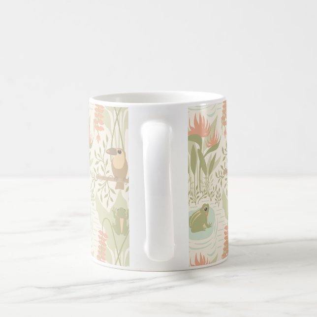 Soft Jungle Frogs & Birds Coffee Mug (Handle)