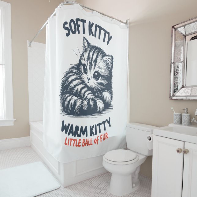 Soft Kitty Shower Curtain (In Situ)