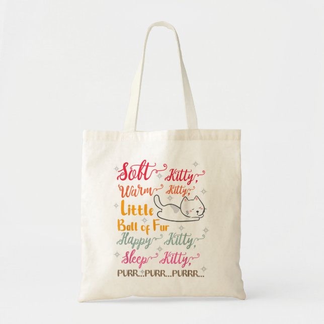 Soft Kitty Warm Kitty Little Ball Of Fur Sleep Kit Tote Bag (Front)