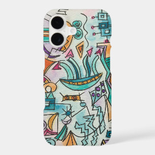 Soft Landing-Retro Geometric Abstract Art iPhone 17 Case