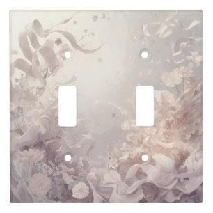 Soft Lavender and Muted Blush Floral Silk Abstract Light Switch Cover