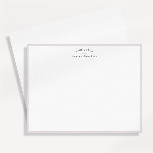 Soft Lavender Border Personalized Note Card